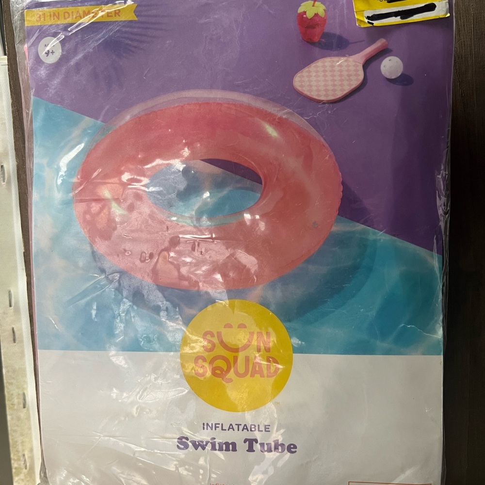 Sun Squad Pink Inflatable Swim Tube